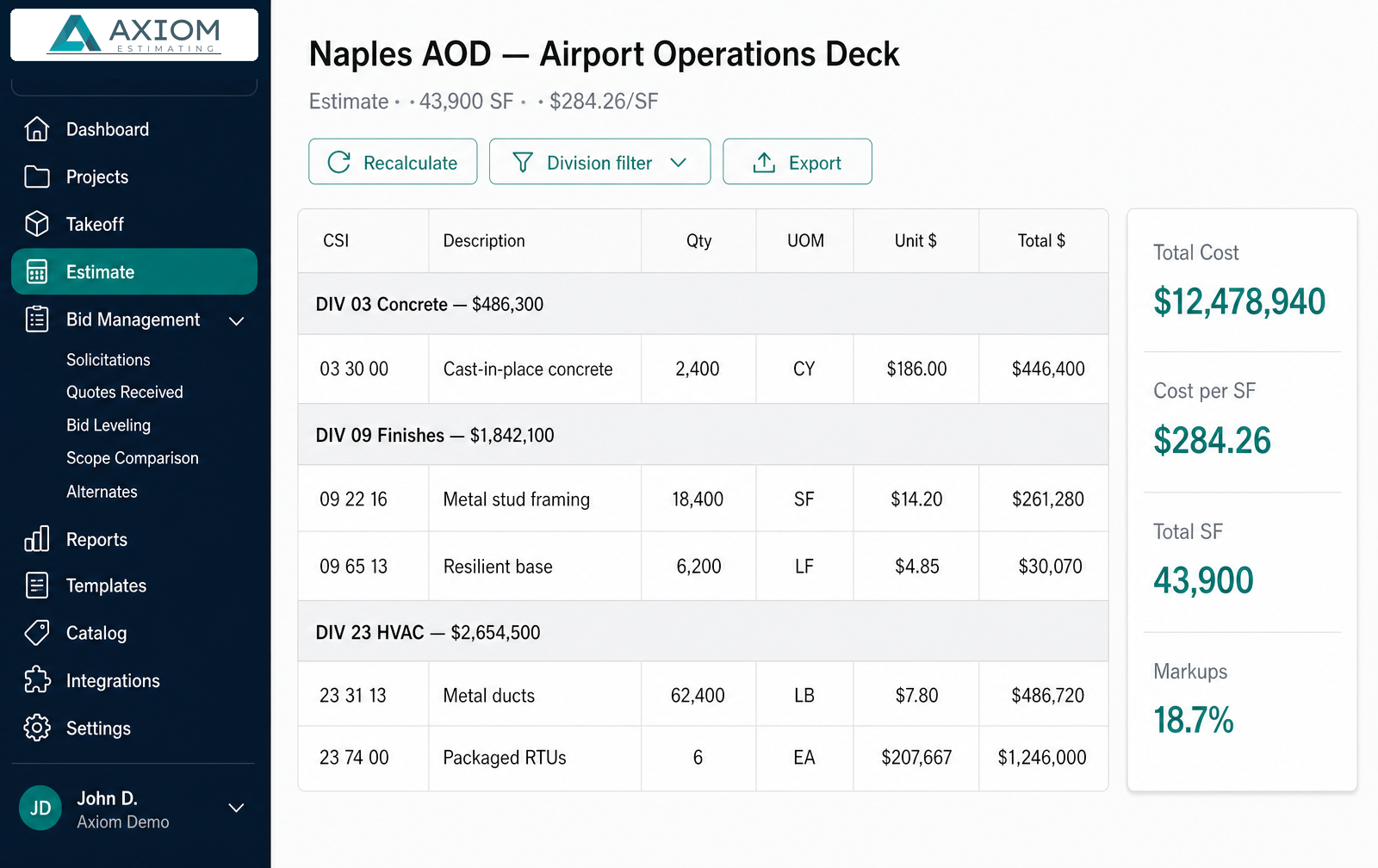 CSI-native estimates